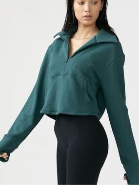 JOAH BROWN ‘Aspen’ Cropped Half Zip Pullover